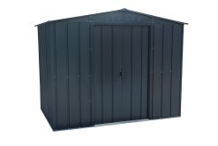 TOP Shed 8 x 6 (4.37 m²) Abri de jardin en métal, fabriqué en acier galvanisé, structure de toit renforcée, abri de jardin en métal sans entretien et résistant aux intempéries, Anthracite