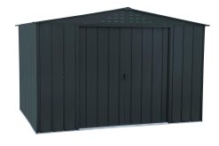 TOP Shed 10 x 8 (7.28 m²) Abri de jardin en métal, fabriqué en acier galvanisé, structure de toit renforcée, abri de jardin en métal sans entretien et résistant aux intempéries, Anthracite