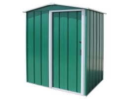 ECO 5 x 4 (1.56 m²) abri de jardin en métal, Abri de jardin en métal galvanisé à chaud, Abri de stockage d'outils, structure de toit renforcée, abri en métal sans entretien, vert