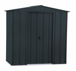 TOP Shed 6 x 4 (2.17 m²) Abri de jardin en métal, fabriqué en acier galvanisé, structure de toit renforcée, abri de jardin en métal sans entretien et résistant aux intempéries, Anthracite