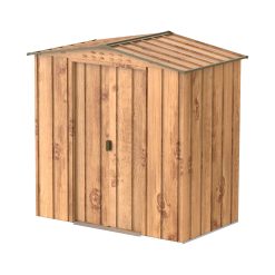 TOP Shed 6 x 4 (2.17 m²) Abri de jardin en métal, fabriqué en acier galvanisé, structure de toit renforcée, abri de jardin en métal sans entretien et résistant aux intempéries, Grain de bois