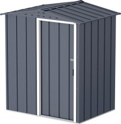 ECO 5 x 4 (1.56 m²) abri de jardin en métal galvanisé à chaud, Pour stockage d'outils, structure de toit renforcée, sans entretien, anthracite